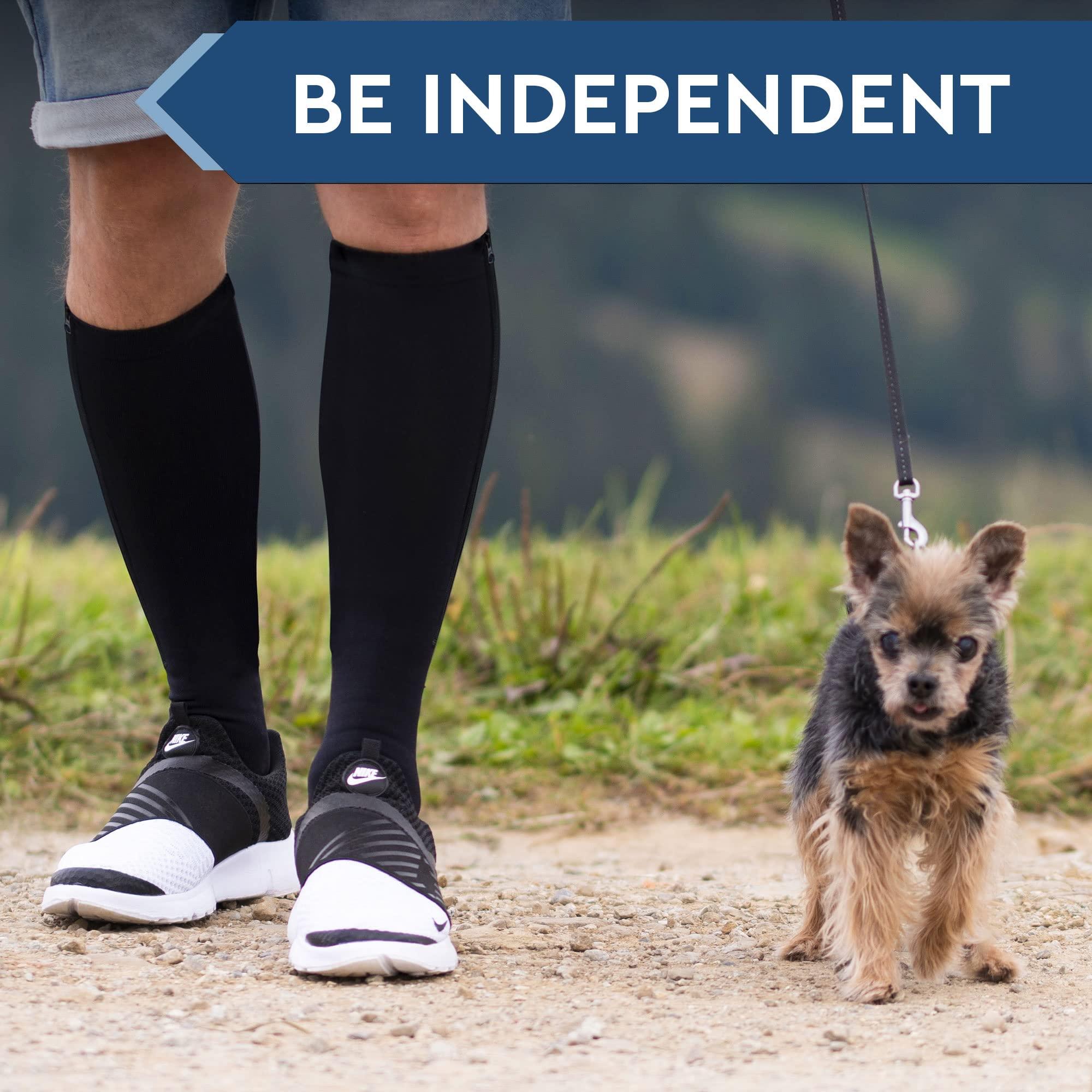 Theramagic TheraMagic Zipper Compression Socks for Men & Women, 20-30mmHg Closed Toe Graduated Zippered Compression Stocking