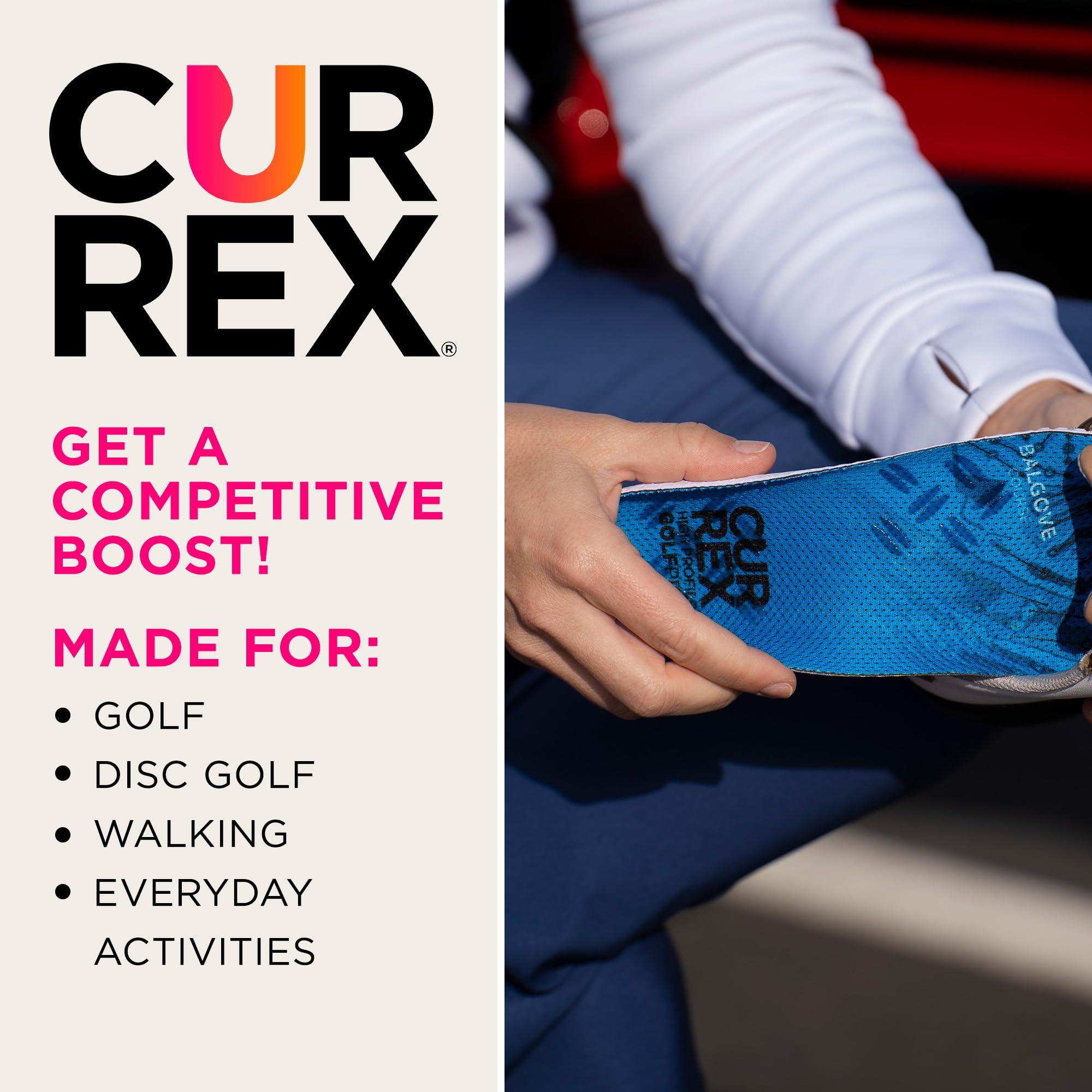 currex CURREX GolfPro Insoles for Golf Shoes Arch Support Inserts to Improve Balance, Stability, Comfort & Performance, Help with Foot & Heel Pain Relief for Men & Women High Arch, XL