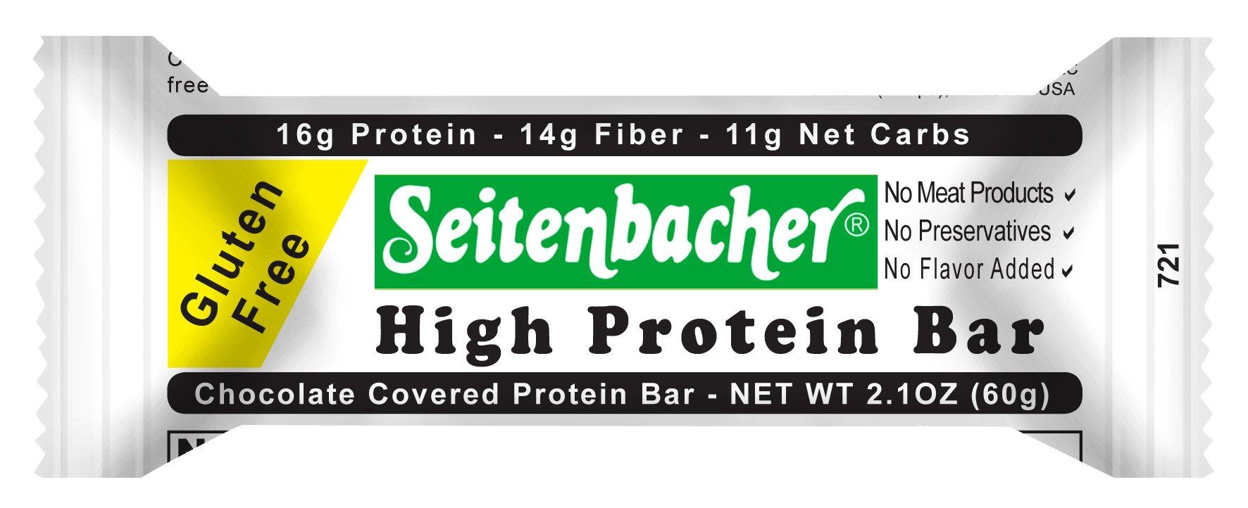 Seitenbacher Seitenbacher Chocolate Covered Protein Bar – 16g of protein, 14g of fiber, hazelnuts, 2.1 Ounce (Pack of 12)