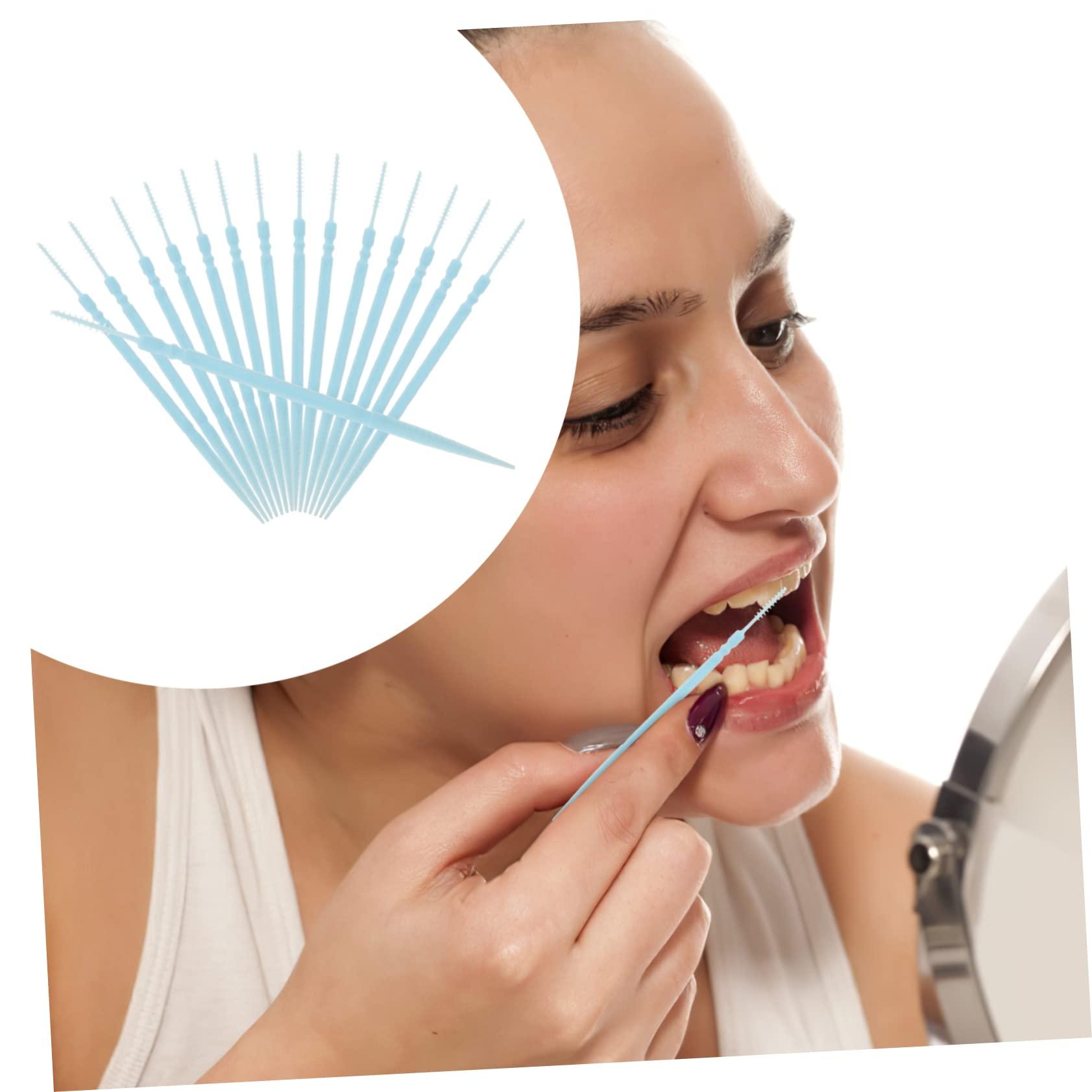 Healvian Healvian 1100pcs Brush Picks Brushless Toothpicks Dual Ended Tooth Pick Gumballs Toothpick Floss Tooth Floss Cleaning Gadgets for Teeth Toothpick Brush Toothbrush Boy Toothpicks White