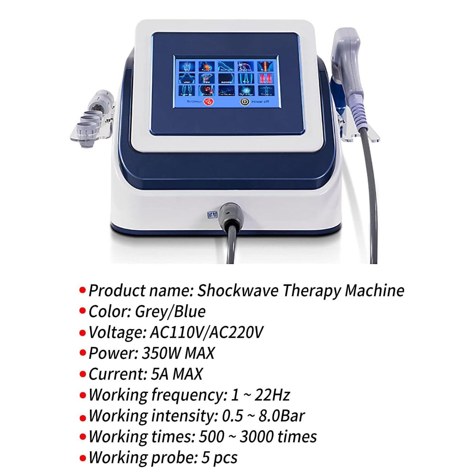 oiakus Extracorporeal Shockwave Therapy Machine, ED Shock Wave Therapy Machine, Pneumatic Shockwave Therapy Device with 5 Massage Head, for Joint Hurt and Muscle Pain Relief