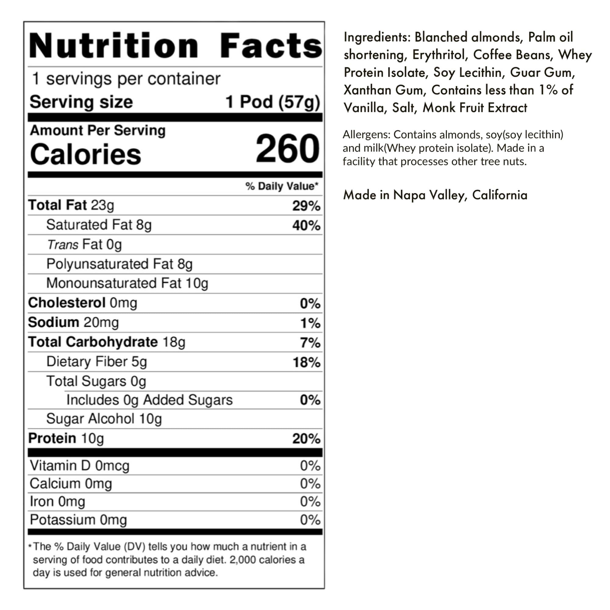 Energy Pods Coffee Energy Pod, Snack & Meal Replacement Cup, Sugar-Free, Gluten-Free, Keto, Vegetarian, 10g Whey Protein, Made with Fresh Roasted Guatemalan Beans (Pack of 8)