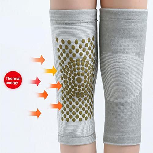 Fottone Self Heating Knee Pads Magnetic Therapy - Kneepad Outdoor Sports Knee Protector for Knee Fatigue Leg Massager Heated Knee Pad for Stress Relief (Gray, L)