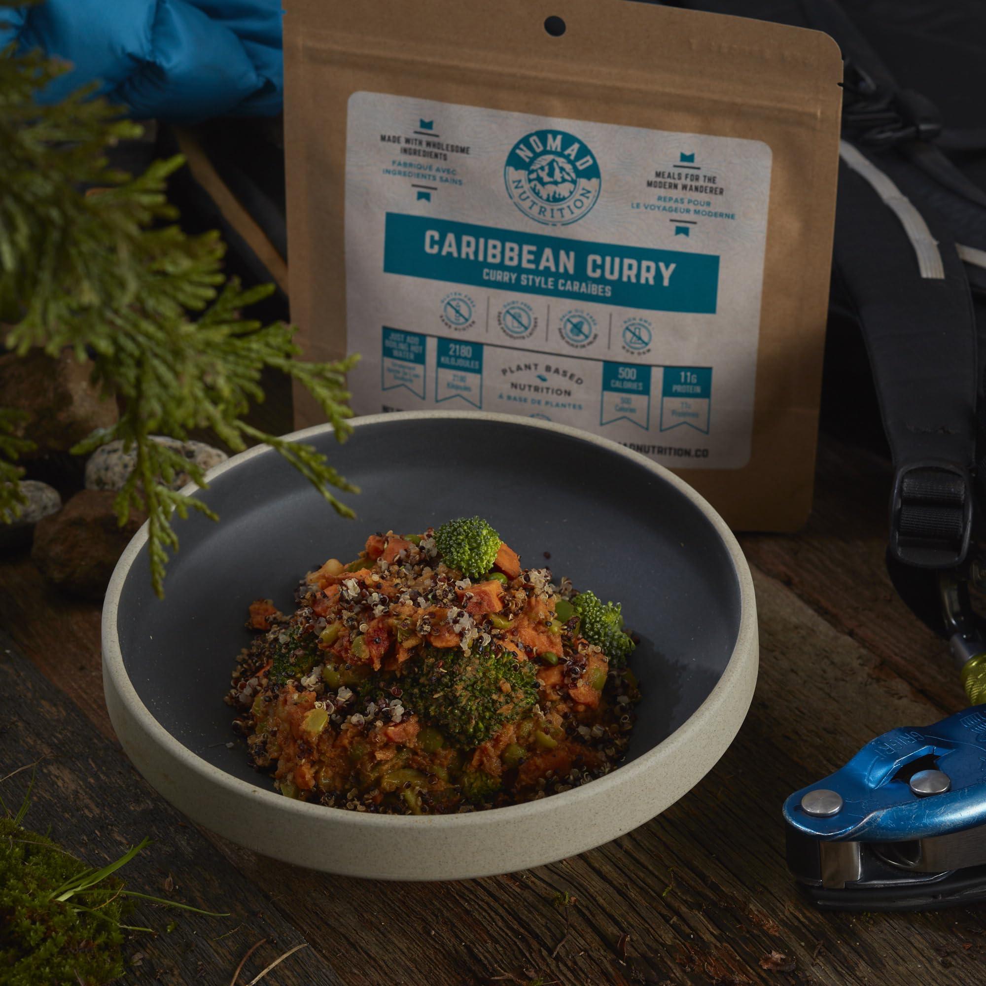 NOMAD NUTRITION Nomad Nutrition Caribbean Curry | Instant Freeze Dried Backpacking & Camping Food | Plant-Based, Non-GMO Hiking Meals with High-Energy, Vegan, Gluten-Free | 112g - 1 Pack