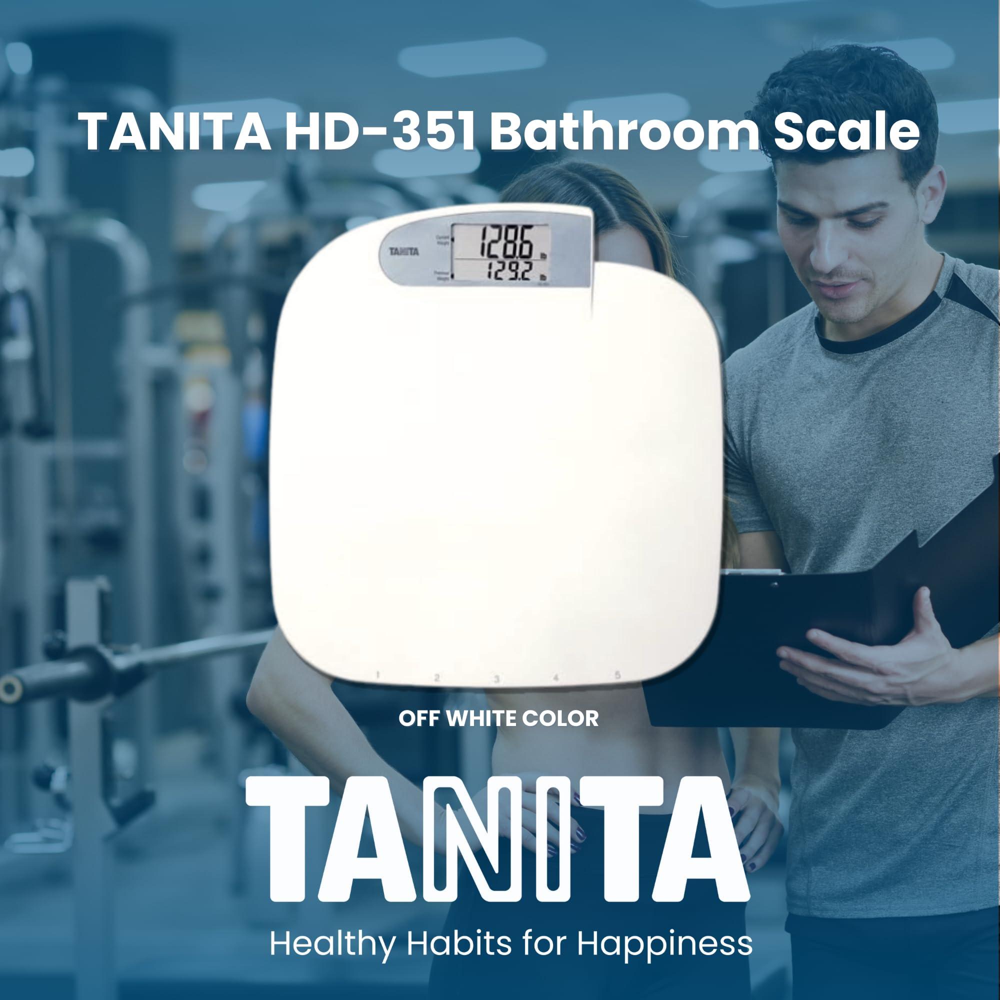 TANITA Tanita HD-351 Japan Technology Digital Bathroom Weight Scale- 440 lbs Capacity - Accurate & Precise with 5 Multi-User Convenience, Previous & Current Weight Memory - 2\" Easy to Read Large Display