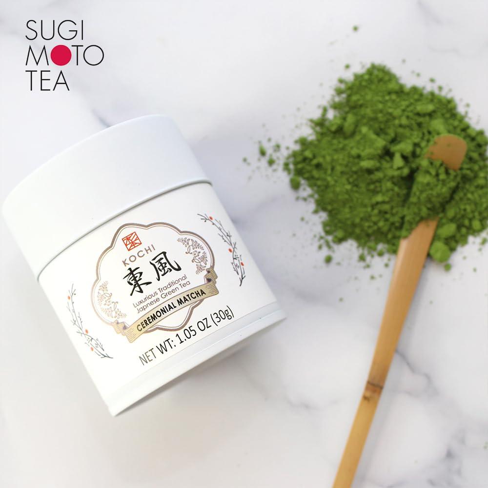 SUGIMOTO TEA SUGIMOTO TEA Japanese Matcha Powder Ceremonial Grade KOCHI 1.0 oz (30 g), Limited Edition of First Flush Spring Leaves Made in Fukuoka, Japan