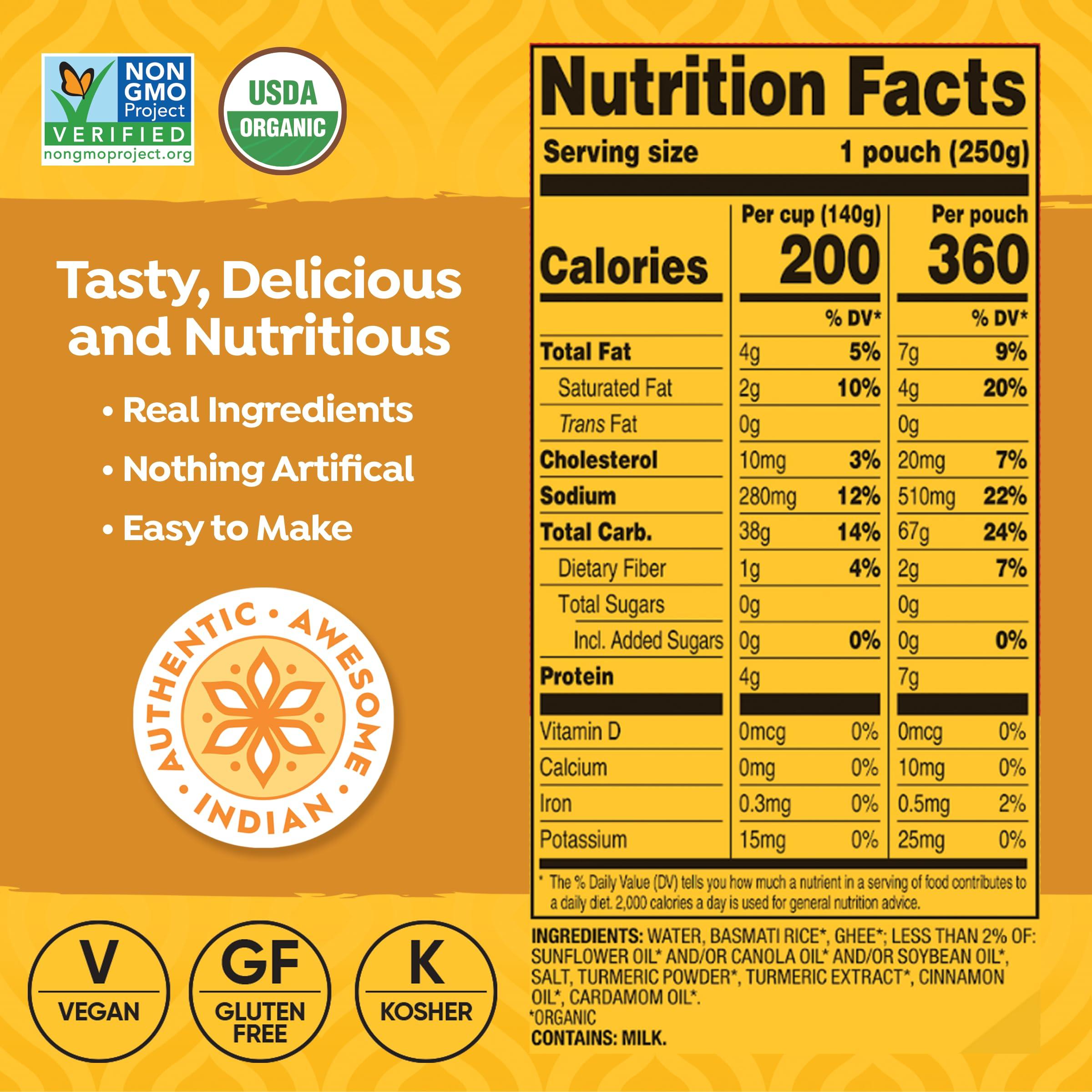 TASTY BITE TASTYBITE Organic Turmeric Rice, 8.8 OZ