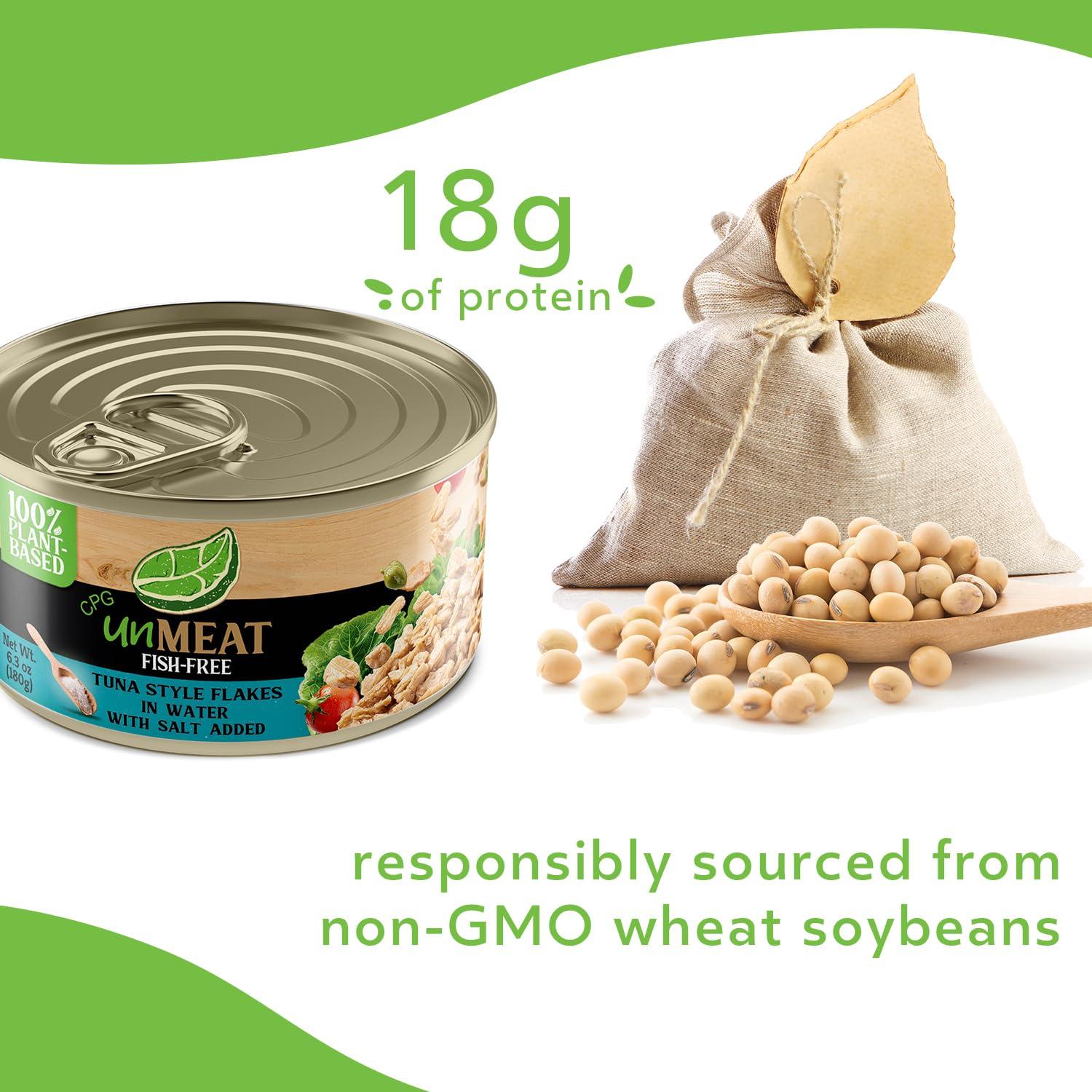 unMEAT unMEAT Plant Based Tuna Style Flakes | Easy to Prepare Plant Based Canned Tuna | Protein-Rich Vegan Tuna Flakes in Water, 12 pack