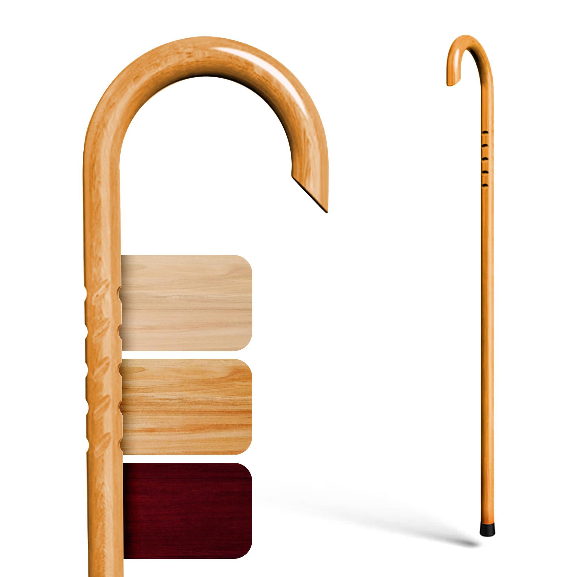 Cane Masters Cane Masters Handmade Wooden Walking Canes for Men and Women | Highly Durable American Hickory Wood Walking Cane | Ergonomic Handle and Body Grip, Anti-Slip Rubber Tip Wood Cane for Seniors