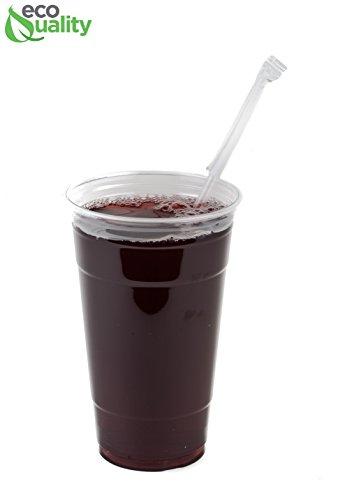EcoQuality Clear Plastic Disposable Pet Cups | 20 oz Cups, 25 Pack | Crystal Clear PET Cup | Cold Smoothie | Iced Coffee Go Cups | Ideal for Coffee, Parfait, Juice, Soda, Cocktail, Party Cups (20oz, 25 count)