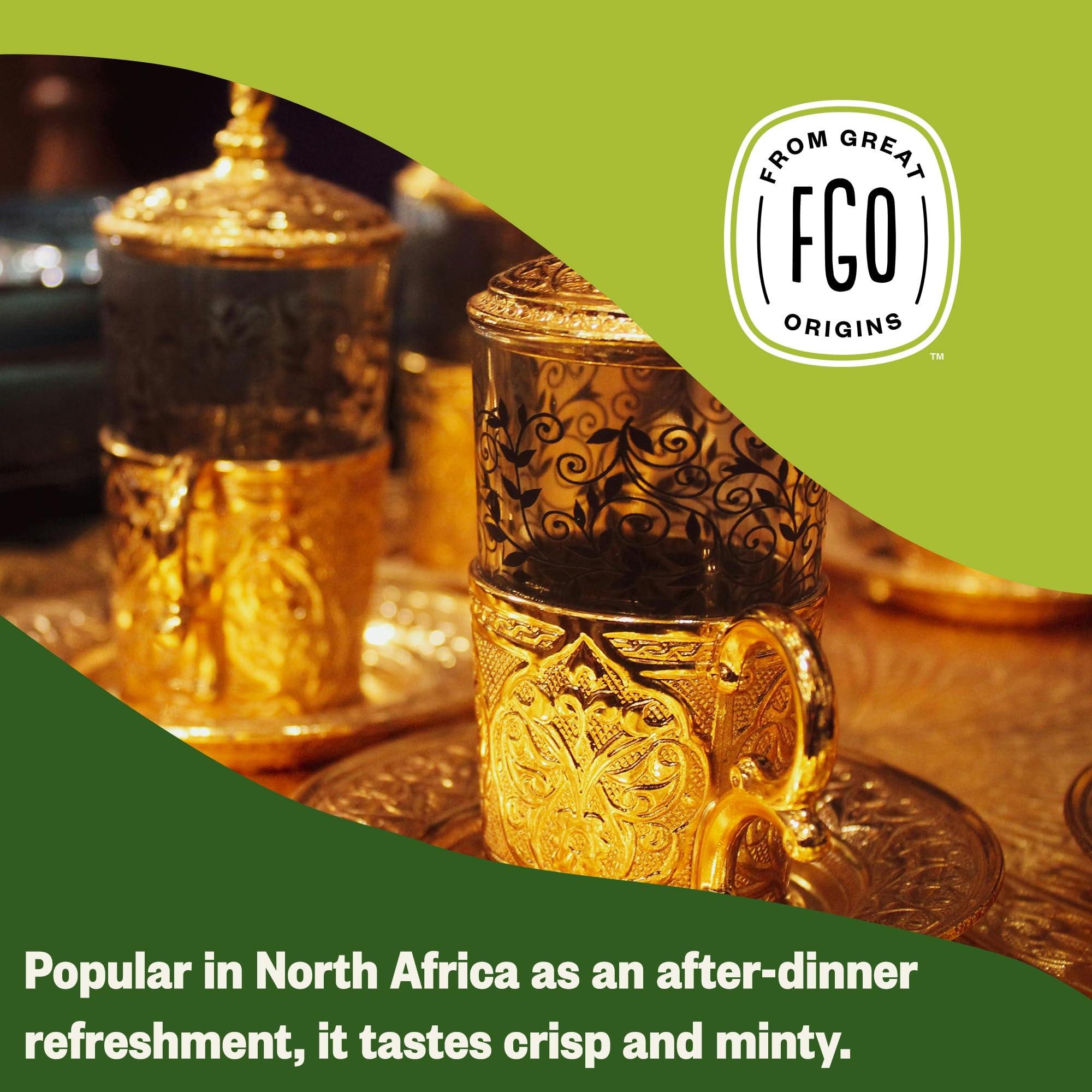 FGO FGO Organic Moroccan Mint Green Tea, 100 Count, Eco-Conscious Tea Bags, Resealable Bag, Packaging May Vary (Pack of 1)