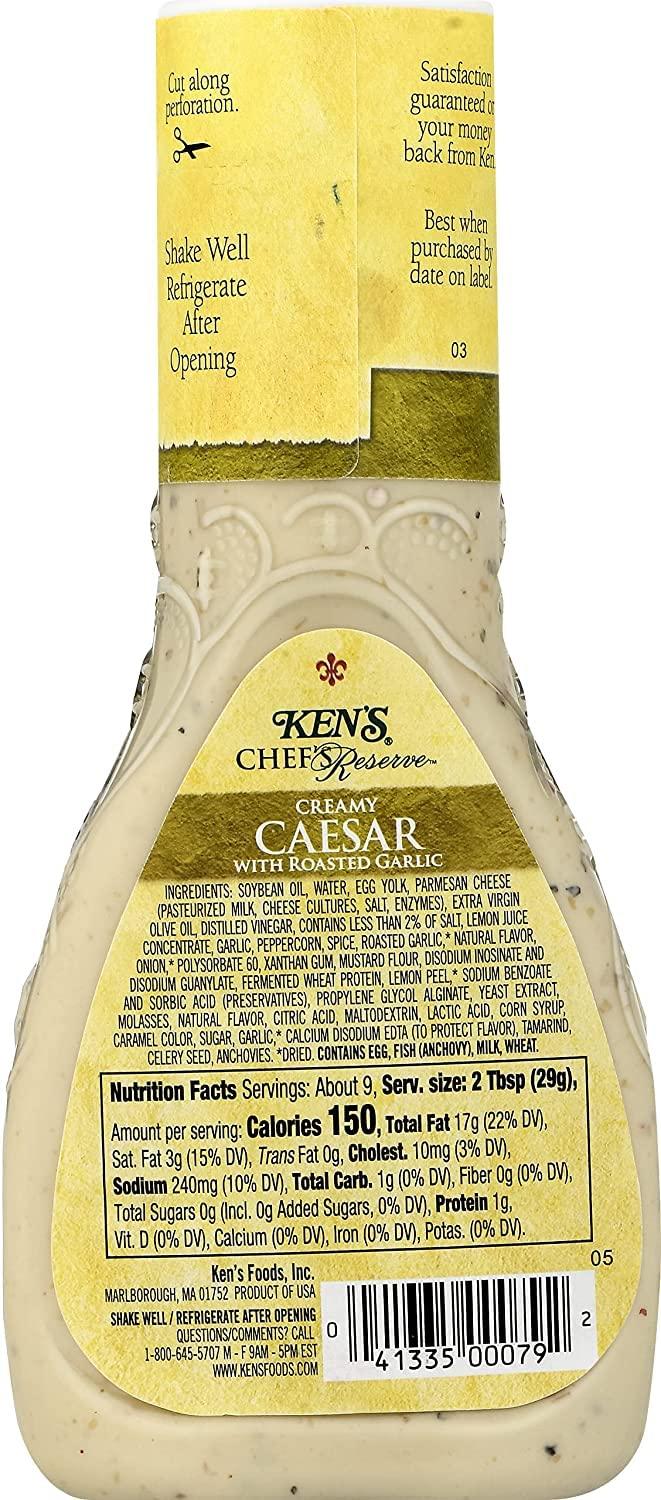 Ken's Steak House Ken's Steak House Chef's Reserve Creamy Caesar with Roasted Garlic Dressing (9 Fl Oz (Pack of 2))