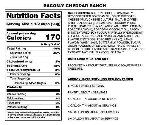 Gary Poppins Popcorn Gary Poppins Popcorn - Gourmet Handcrafted Flavored Popcorn - Caramel Cheddar, 1 Gallon Tin