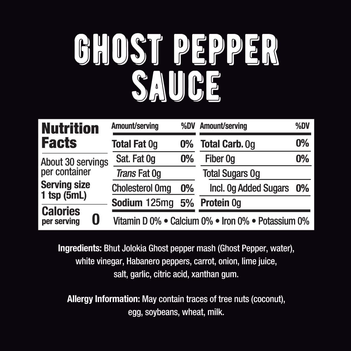 Melinda's Melinda’s Ghost Pepper Hot Sauce - Gourmet Extra Spicy Hot Sauce - Made with Fresh Ingredients, Ghost Peppers (Bhut Jolokia), Habanero Pepper, Carrot, Garlic, Lime Juice - 5oz, 4 Pack