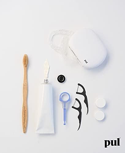 The Pultool PUL Clear Aligner & Retainer Case Compatible with Invisalign, Pul Tool, Retainers, Dentures, Mouthguards, Nightguards, & Floss Picks - Secure Magnetic Closure for Slim, Sleek Durable Design (Gray)