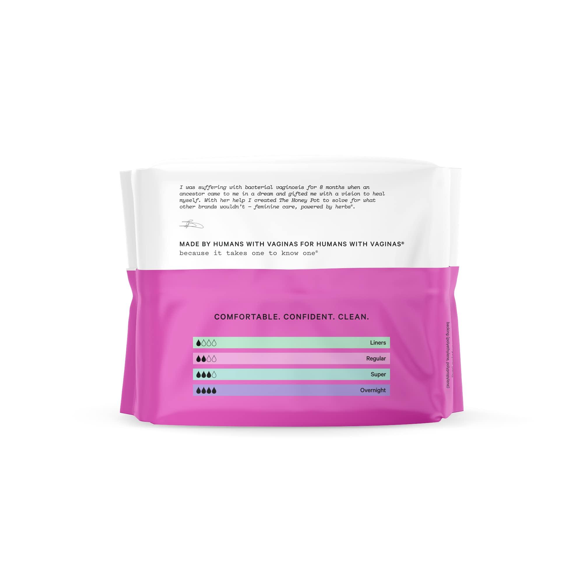 The Honey Pot Company The Honey Pot Company Clean Cotton Regular Absorbency Pads, Herbal-Infused Pads with Wings, Plant-Derived Feminine & Menstrual Care. (Product) RED – 20 ct.