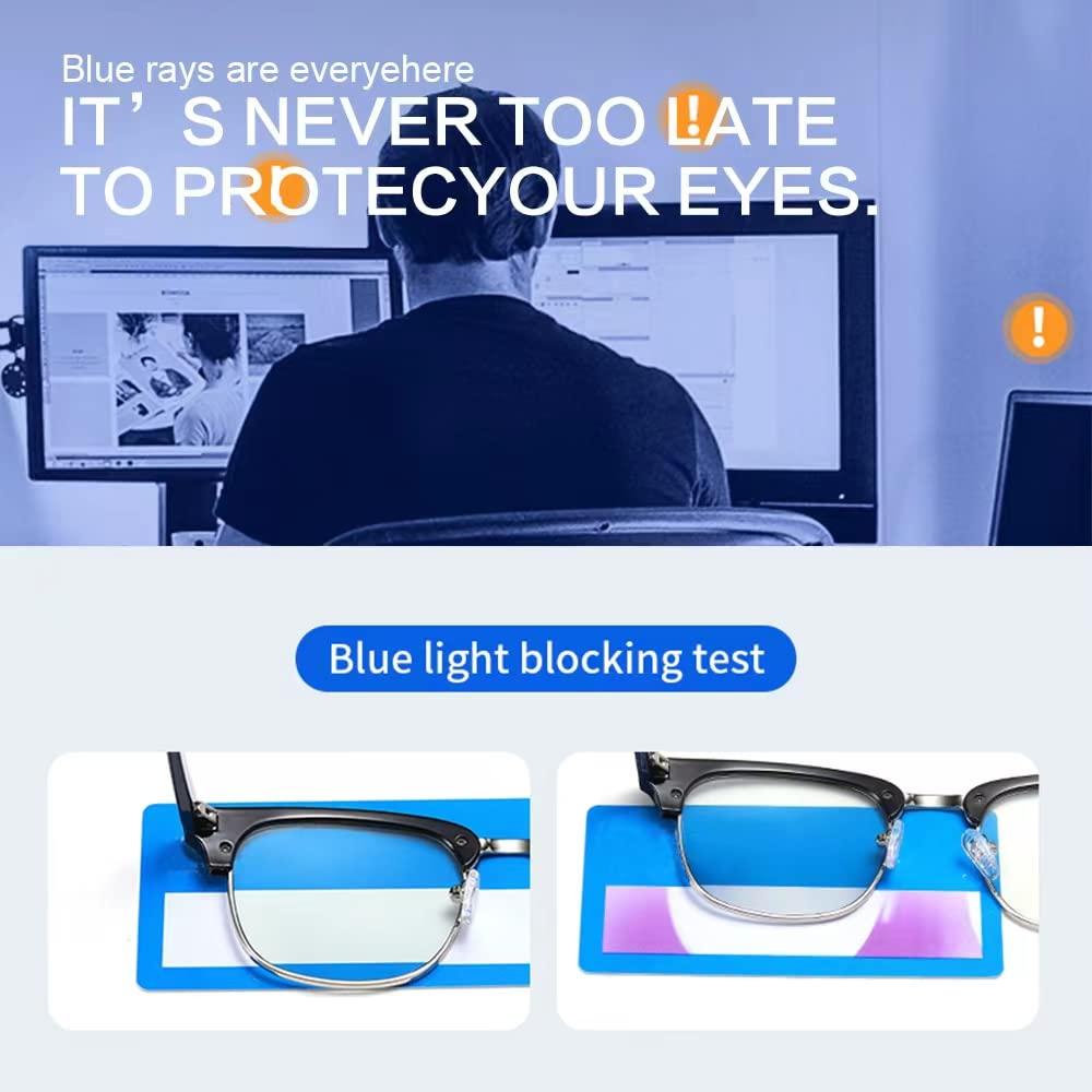 ZAMGIC ZAMGIC Photochromic Sunglasses Blue Light Blocking Glasses for Men and Women Day Night Multi-use Eyeglasses (Shiny Black)