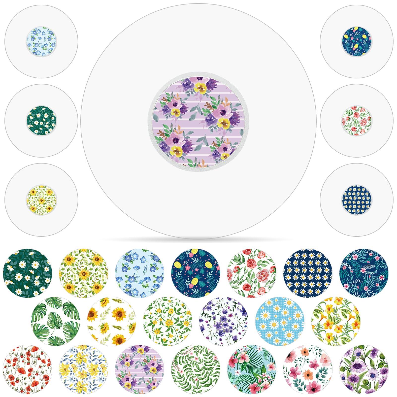 Colarr 80 Pcs Waterproof Sensor Covers Compatible with Libre 2 & Freestyle Libre and 80 Sensor Stickers Set Transparent Adhesive Patches Sensor Covers(Flower)