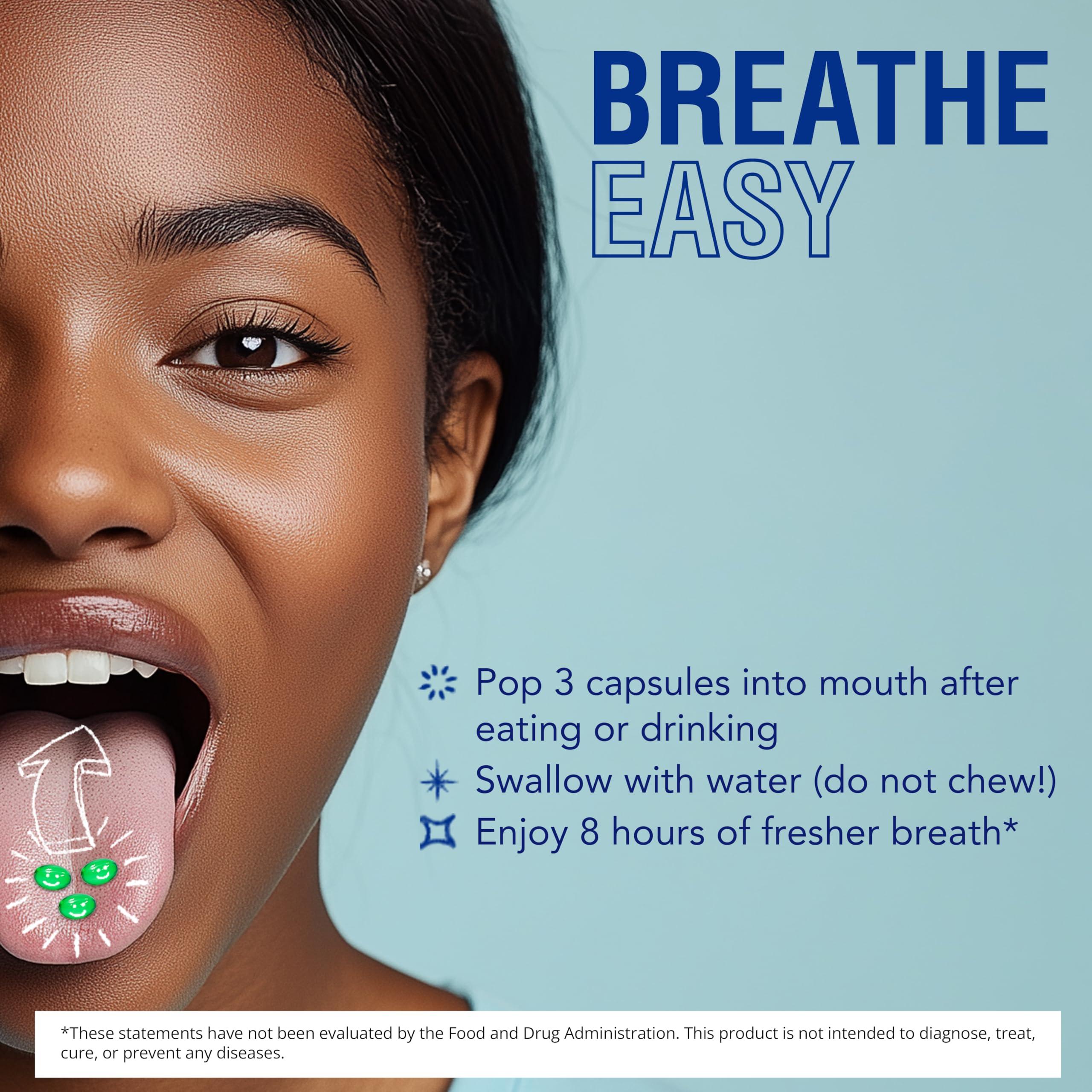 BEYOND BREATH Beyond Breath Breath Freshening Capsules, Fresher Breath From Inside-Out, Even Works On Bad Breath From Garlic, Lasts Up To 8 Hours, 50 Capsules