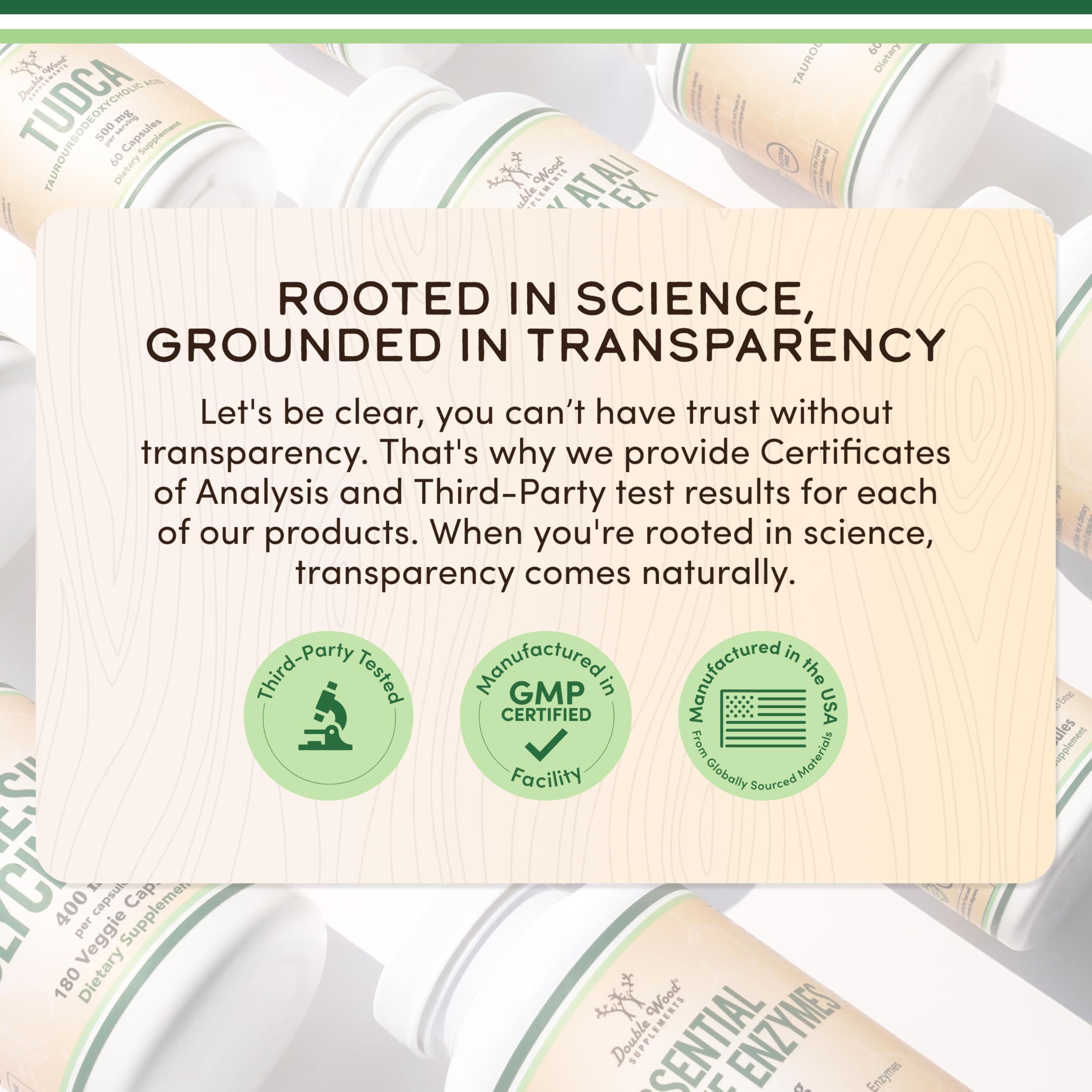 Double Wood Supplements Colostrum Supplement 120 Capsules, 1,000mg per Serving (Bovine Colostrum Powder from First Milking Only, Std. to Contain 15% IgG Immunoglobulins) No Fillers, Third Party Tested by Double Wood