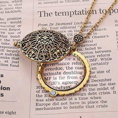 EIERFSKIOT EIERFSKIOT Magnifying Glass Pendant,Magnifying Glass Necklace,Magnifying Glasses Pendant Necklace Magnifier Pocket Magnifying Glass Monocle Hanging Pendant Chain Reading Magnifier