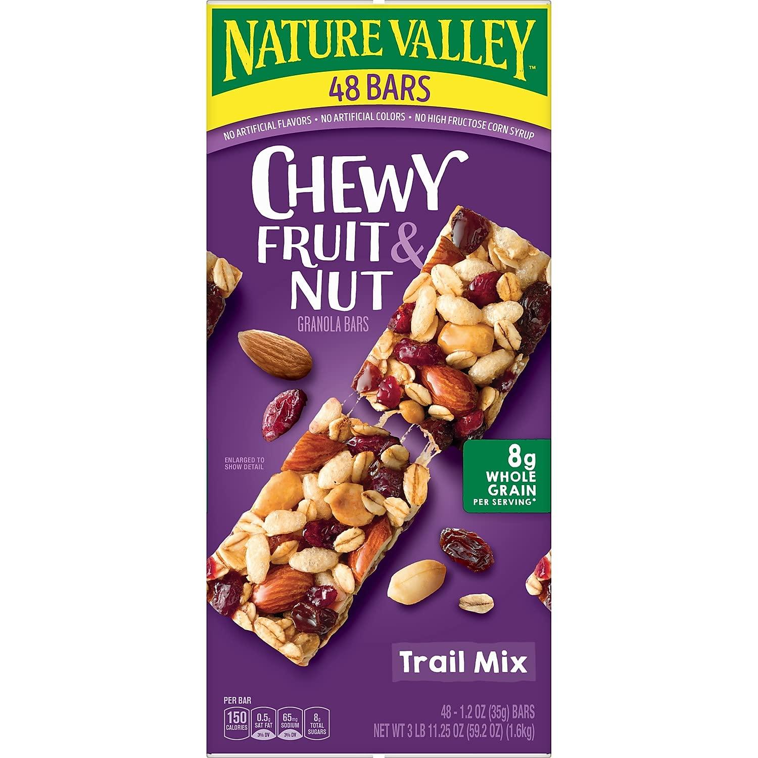 Nature Valley Nature Valley Chewy Fruit and Nut Granola Bars, Trail Mix Snack Bars, 48 ct, 57.6 OZ