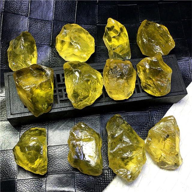 Generic Wholesale Natural Uncut Gemstones raw Crystal Healing Yellow Clear Quartz Citrine Rough Stone for Home Decoration (1000g)