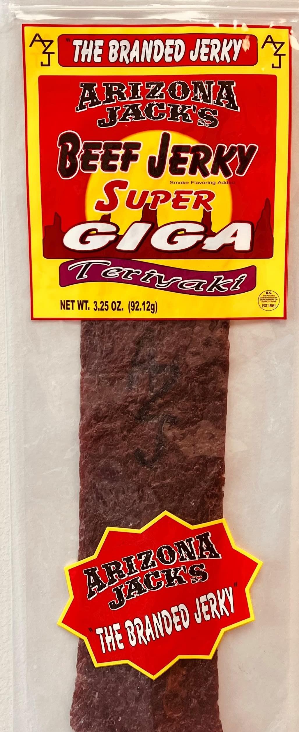 Prime Snax Corp Arizona Jack's Super Giga Individually Wrapped Jerky 4 Flavor Multipack (Original, Teriyaki, Pepper, & Hot)