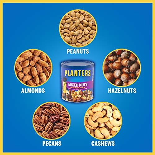 Planters Planters Mixed Nuts Less Than 50% Peanuts with Peanuts (Almonds, Cashews, Hazelnuts & Pecans, 12 ct Pack, 15 oz Canisters)