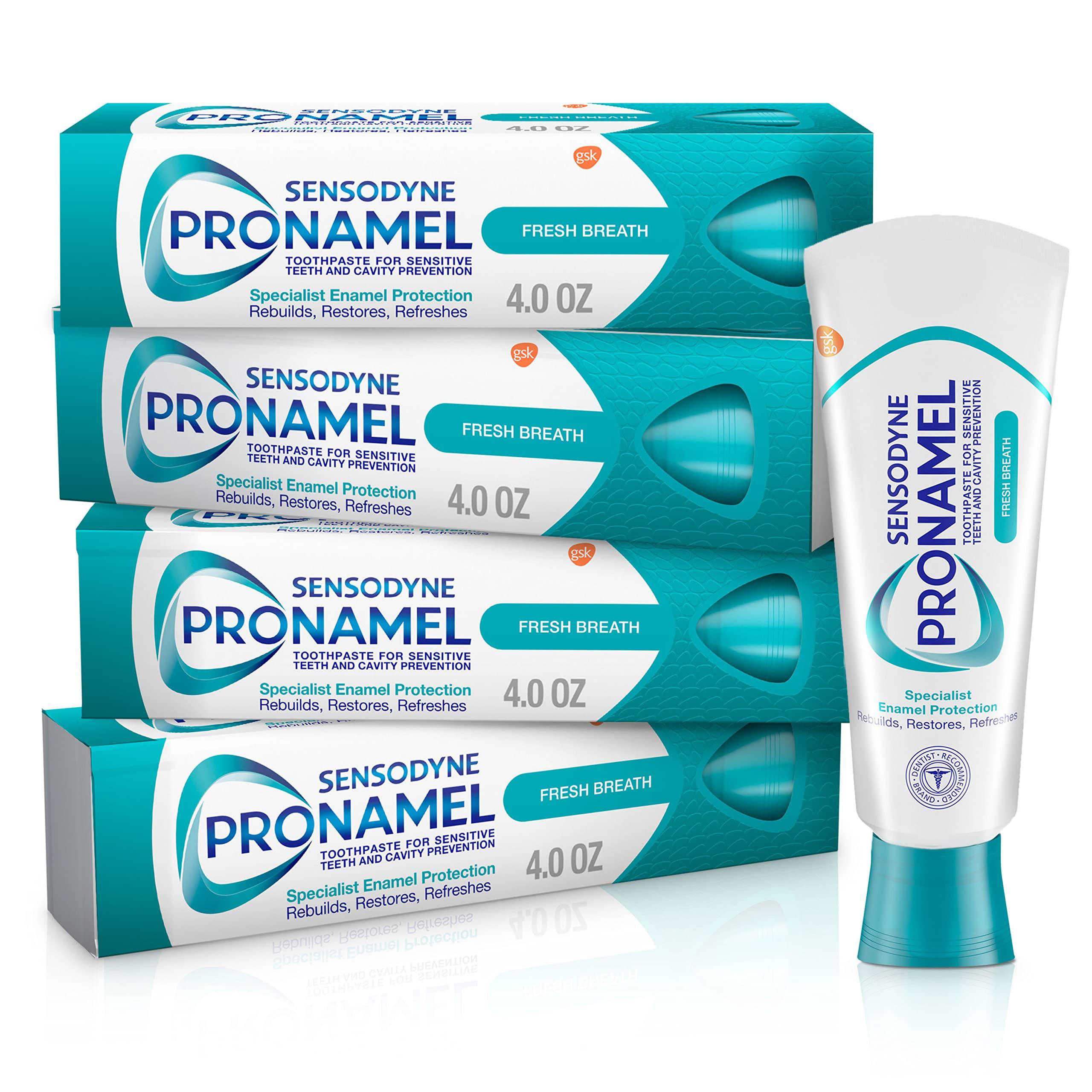 Sensodyne Sensodyne Pronamel Fresh Breath Enamel Toothpaste for Sensitive Teeth and Cavity Protection, Fresh Wave - 4 oz (4 Pack)