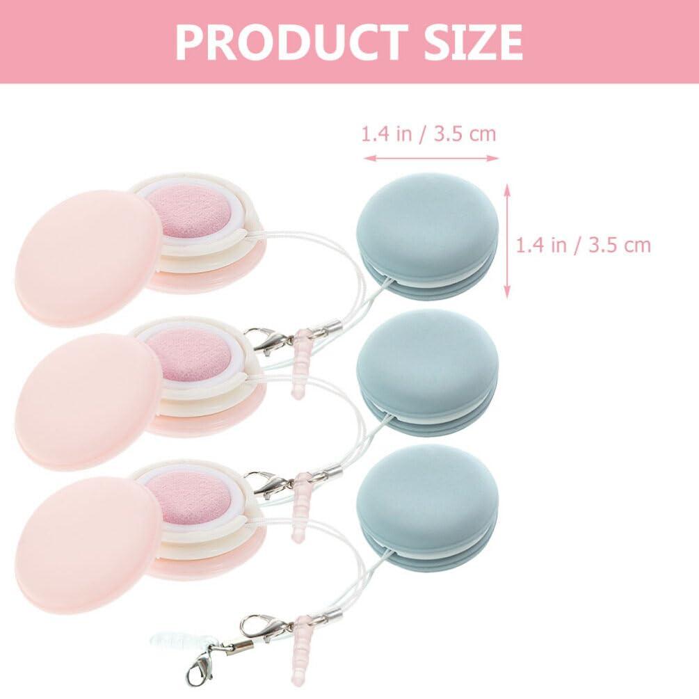 GLEAVI GLEAVI Pouch Microfiber Cleaning Cloth - 6pcs Mini Phone Screen Wiper Macaron Shape - Portable Lens & Screen Cleaner Cloth Keychain Glasses Eyeglass Brush (Pink,Blue)