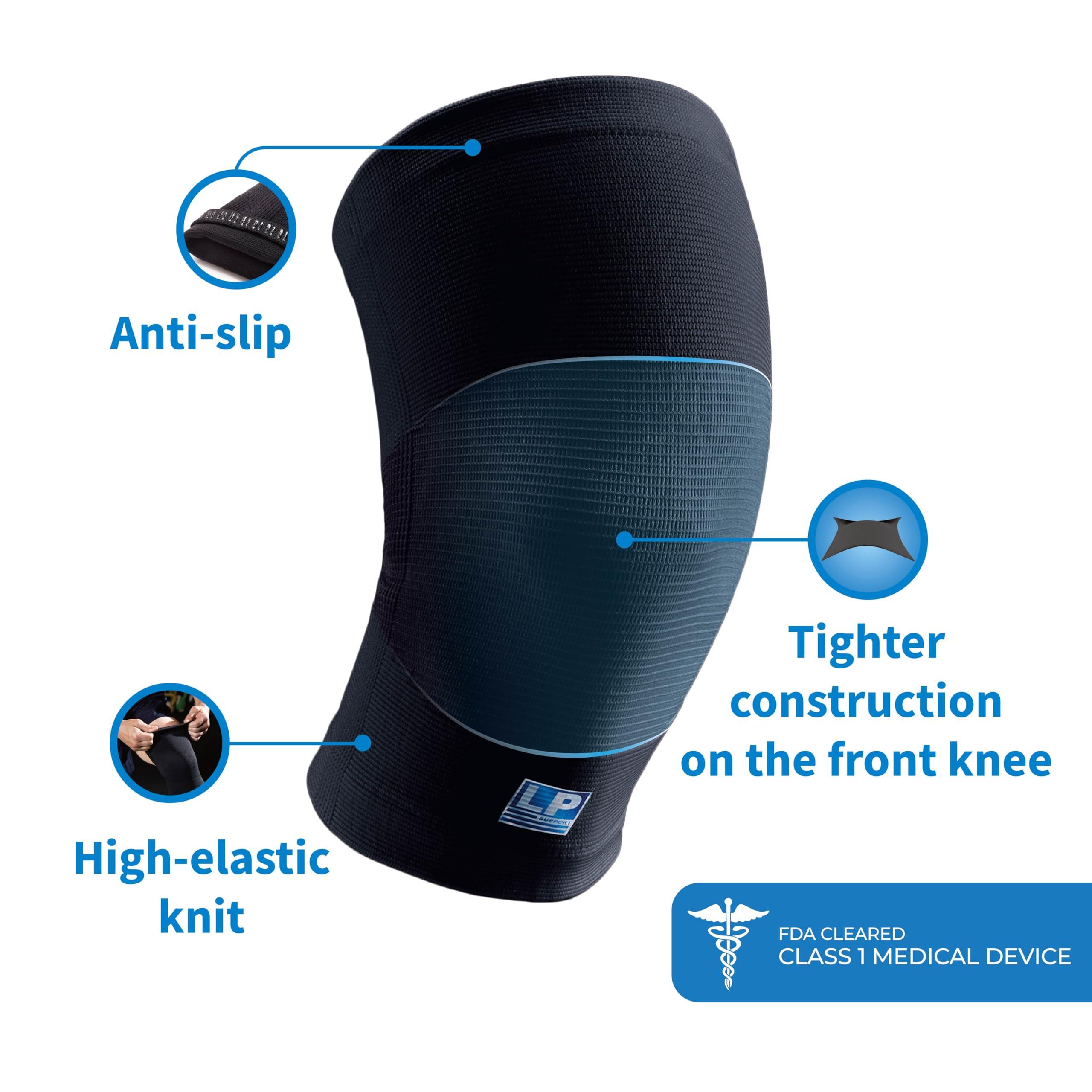 LP SUPPORT LP 647 Knee Brace For Arthritis Pain, Knee Pain Relief, Injury Recovery - Knee Sleeve For Weightlifting, Basketball, Hiking, Biking, Running, For Men Women (Yellow, XL, 1pcs)