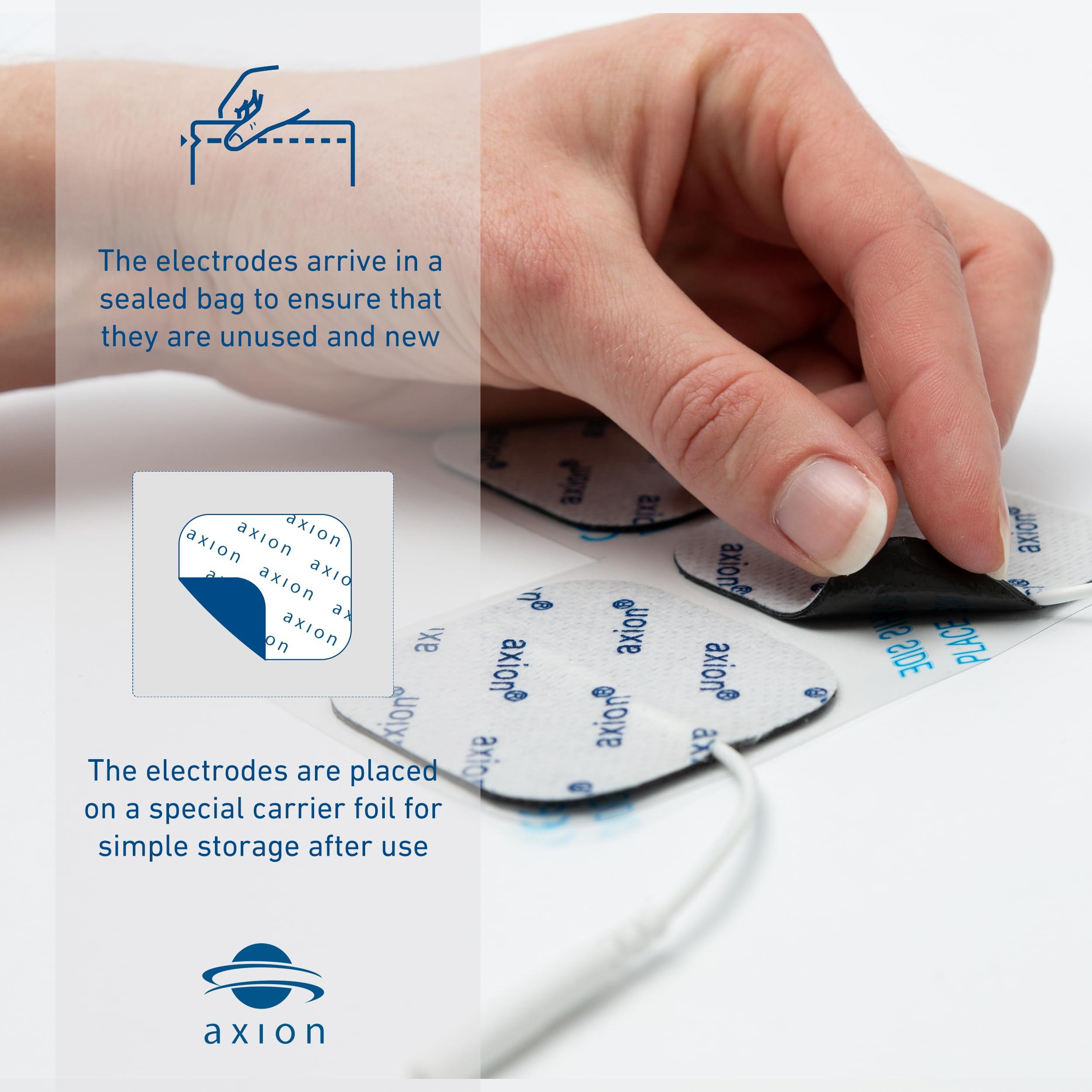 Axion Axion Adhesive Electrode Set Ideal Shape for TENS Therapy on The Neck, Back and Shoulders with 5 Electrode Pads | Reusable Self-Adhesive Electrodes for TENS Units