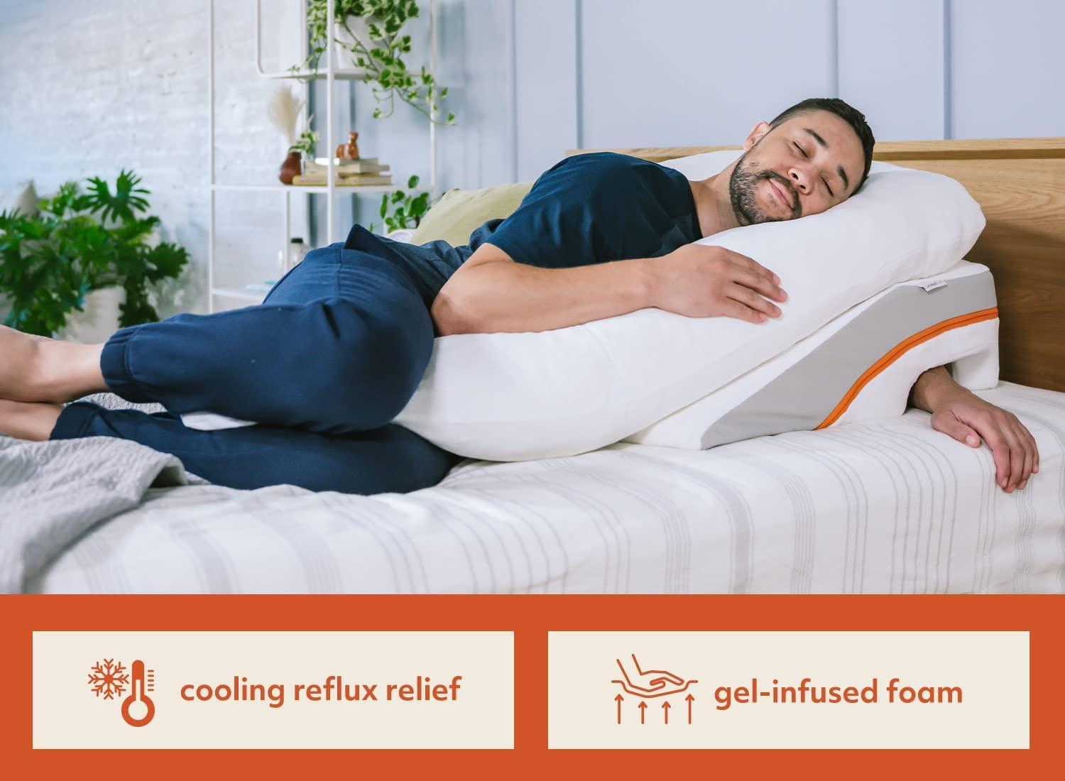 MedCline MedCline Reflux Relief System Bundle, Bed Wedge Pillow for Acid Reflux and GERD Relief with Therapeutic Body Pillow, Insert, and Extra Covers, Comfortable Sleep Position, Large for 6'0" or Taller