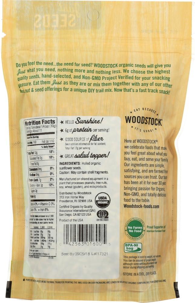 Woodstock Organic Sunflower Seeds; Hulled & Raw