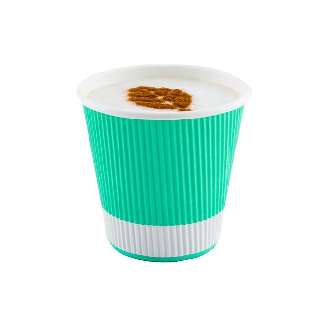 Restaurantware 8 Ounce Disposable Coffee Cups, 500 Double Wall Hot Cups For Coffee - Lids Sold Separately, Rippled Wall, Light Green Paper Insulated Coffee Cups, For Coffee, Tea And More-Restaurantware