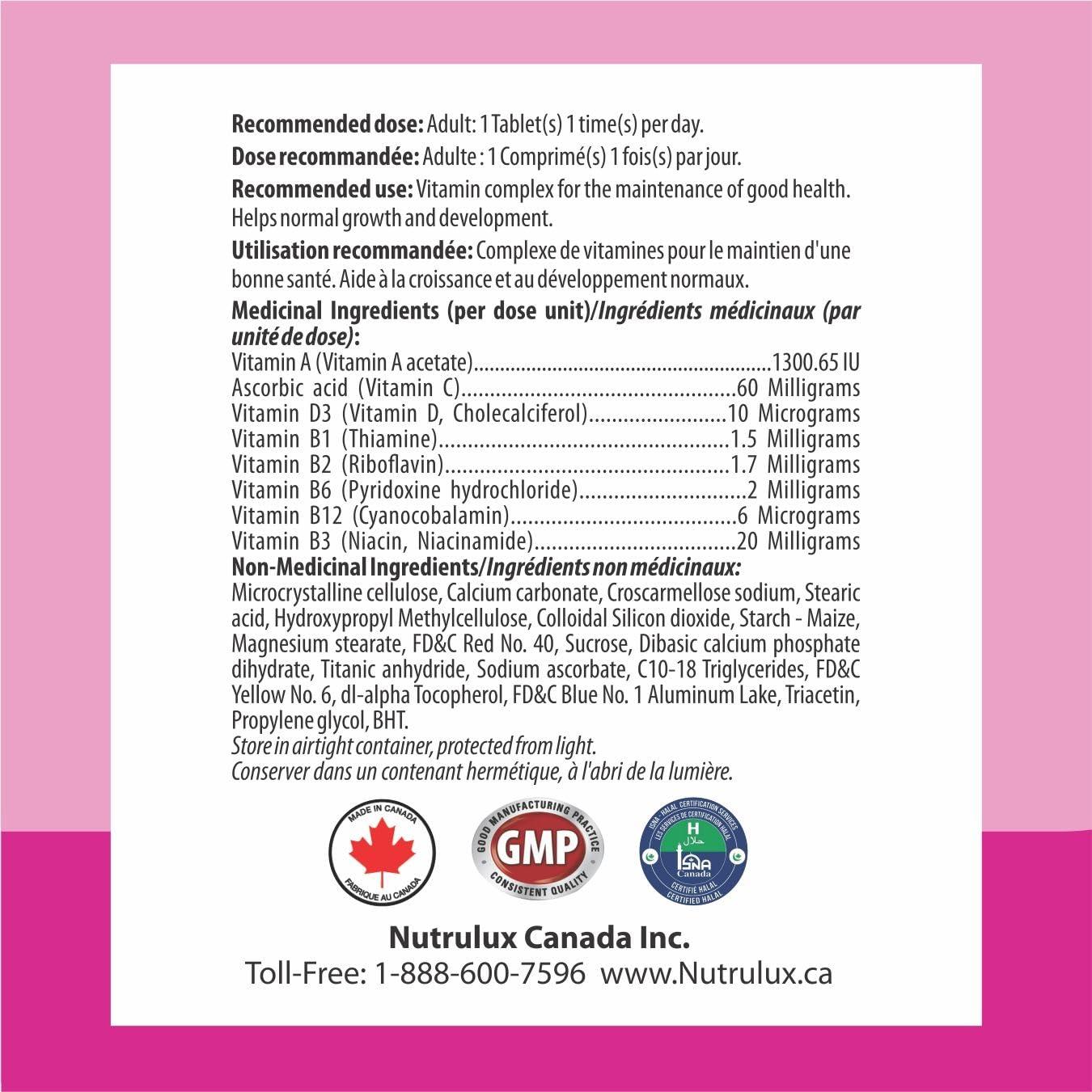 NutruLux NutruLux Women\'s Multivitamin - Halal, Vegan Gelatin-Free, High Vitamin C - Daily Wellness Tablets for Women\'s Health - Immune Support - Energy Boost - 60 Tablets (3)