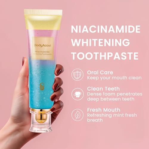 BodyAccel BodyAccel Niacinamide Whitening Toothpaste, BodyAccel Toothpaste, Niacinamide Intensive Whitening Toothpaste, Niacinamide Toothpaste, Stain Removal Toothpaste Natural, Fresh Breath (2)