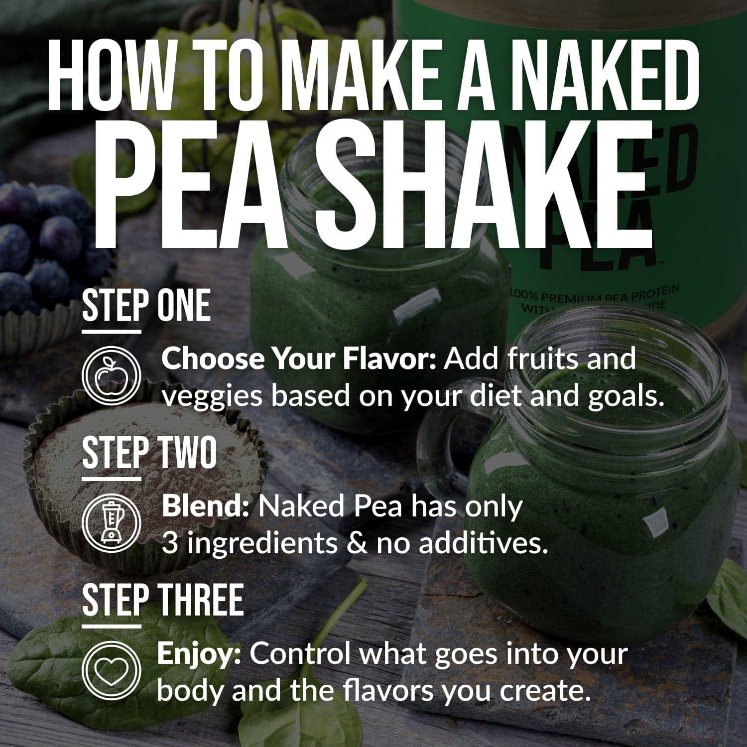 NAKED NAKED Vanilla Pea Protein Isolate from North American Farms, Only 3 Ingredients, Vanilla Vegan Protein, Gluten-Free, Soy Free, GMO Free - 2LB