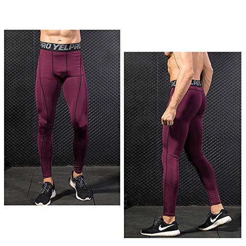 N/ A N/ A Athletic Leggings for Men,Men's Compression Pants Running Tights Leggings with Zip Pocket Wine Red