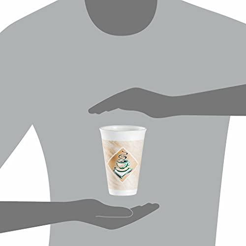 DART Dart 16X16G Café G Foam Hot/Cold Cups, 16oz, White w/Brown & Green (Case of 1000)