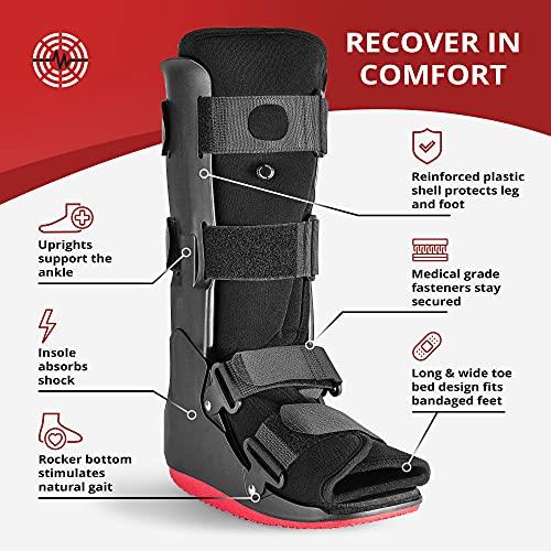 ManaMed ManaMed ManaEZ Air Boot Tall CAM Boot | Orthopedic Walking Boot for Sprained Ankle with Air Pump | Foot Brace for Injured Foot, Ankle Sprain, Broken Toe & Post Surgery | Fracture & Cast Boots (Small)