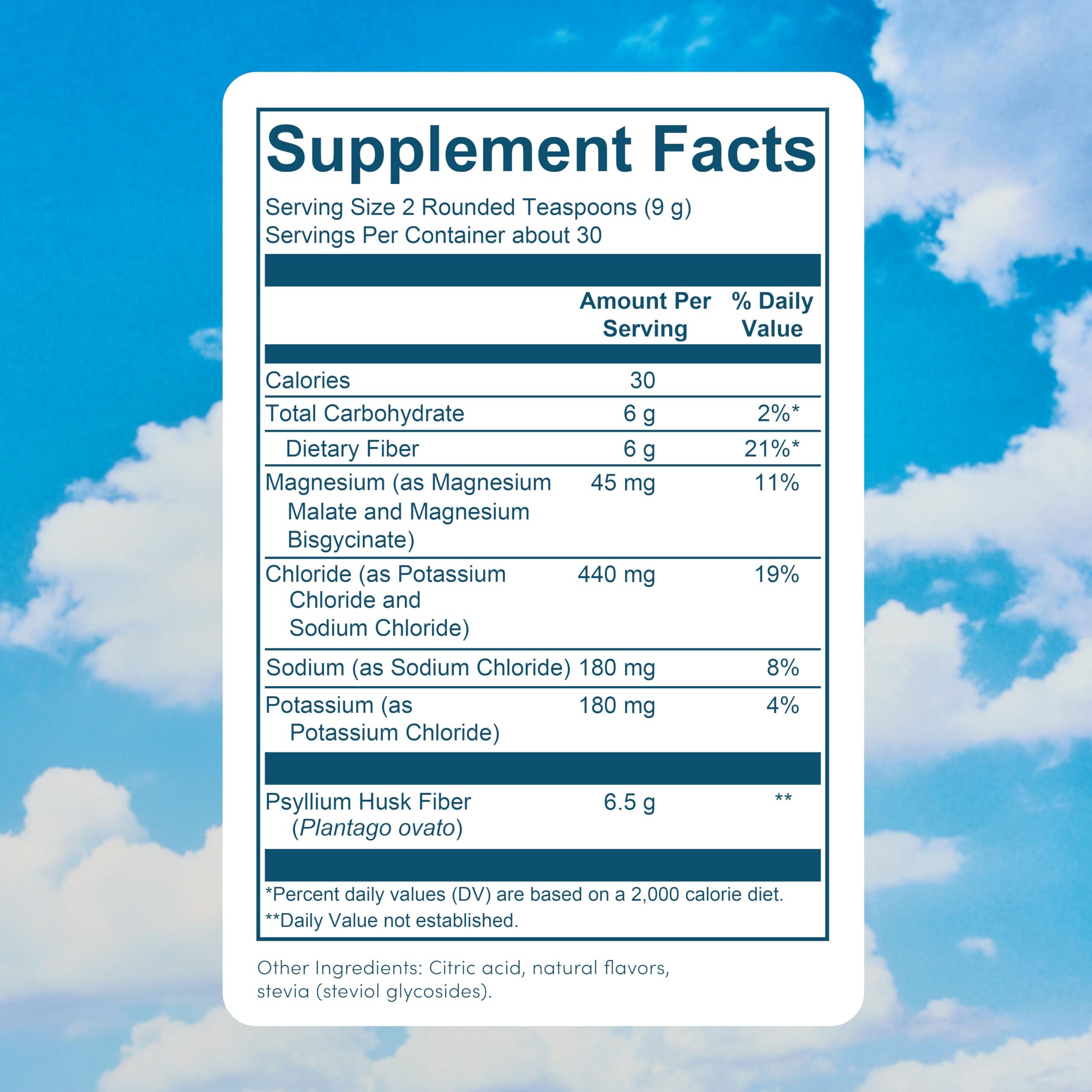 Bio.me Fiber Rescue - Psyllium Husk Powder for Digestive Health & Bloating Relief, Sugar Free Lemonade Flavored Prebiotic Soluble Fiber Powder, Non-GMO Fiber Supplement Powder, Gluten Free - 30 Servings
