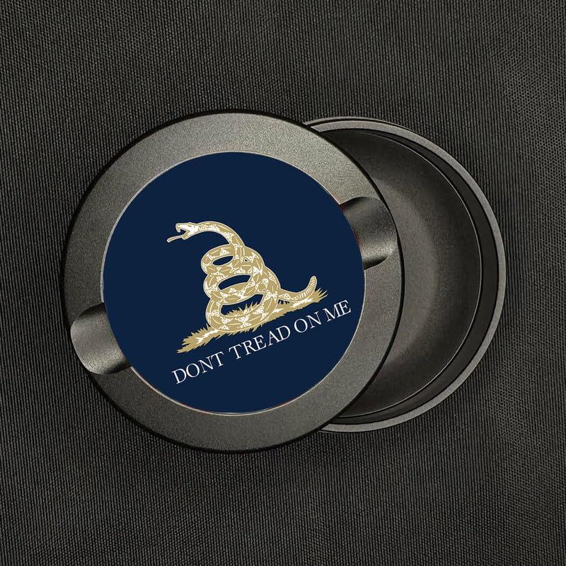 Brotherhood Metal Zyn Container | Metal Zyn Holder | Zyn Metal Can | Metal Container for Zyn Holder | Metal Zyn Pouch Cans | Don\'t Tread on Me Flag | Gadsden Flag | Navy Beige White