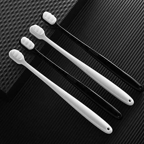DI QIU REN DI QIU REN 6PCS Extra Soft Toothbrush for Sensitive Gums, Manual Toothbrush with 8 Tubes of 10000 Soft Floss Bristle for Gum Care, Protect Fragile Gums Good Cleaning Effect (3 White & 3 Black)