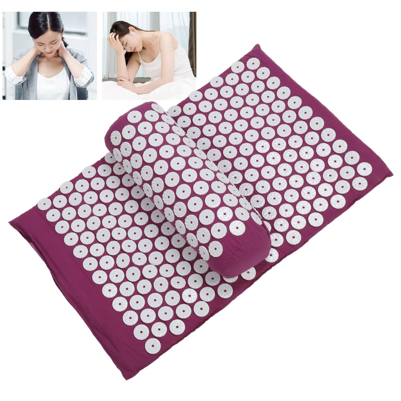 Yosoo Acupressure Mat Pillow Set Acupressure Pillow Muscle Relaxation Acupressure Mat Acupressure Massage Pad Acupressure Mat Pillow Set for Muscle Relaxation and Stress Reduction