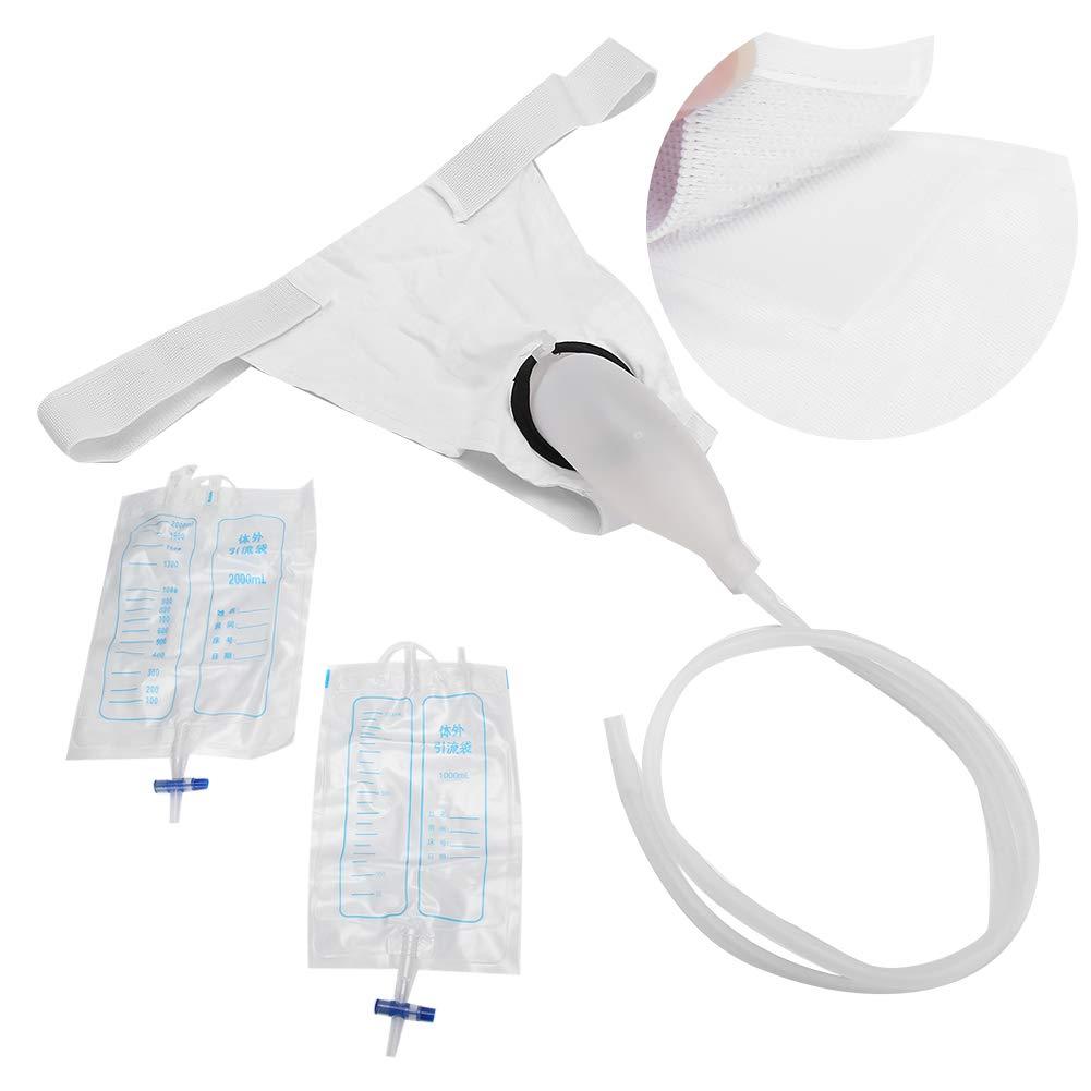 QiaNgshuAikj Portable Urinal, External Catheter for Men Male Catheter Men Urine Bag Mens Urinals Male Urinary Sheath Reusable Male Comfort Fit for Urinary Incontinence with Spill Proof Collection Bag (Male)