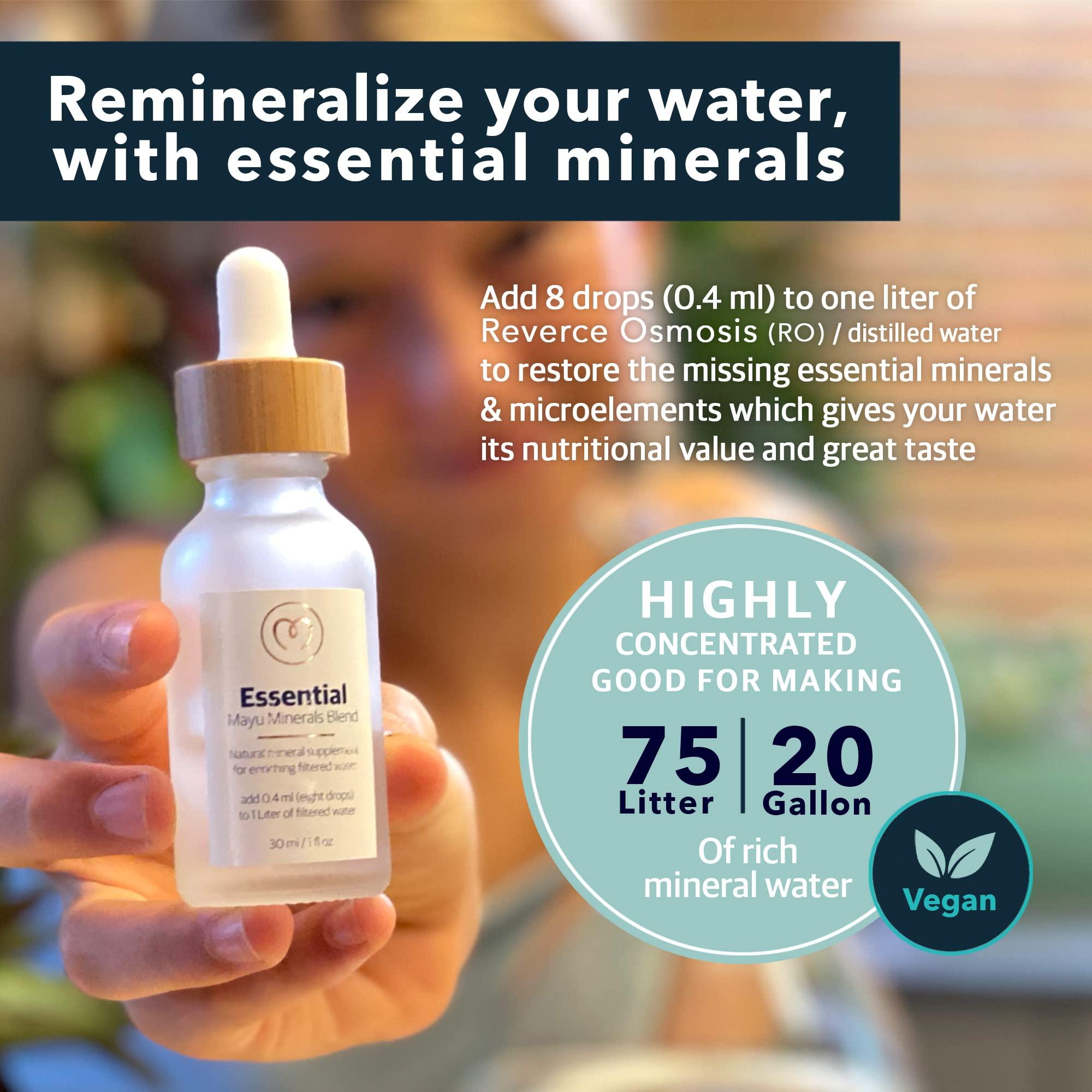 mayu MAYU Swirl Strctured Water Pitcher + Concentrated Ionic Trace Mineral Drops (3pack)