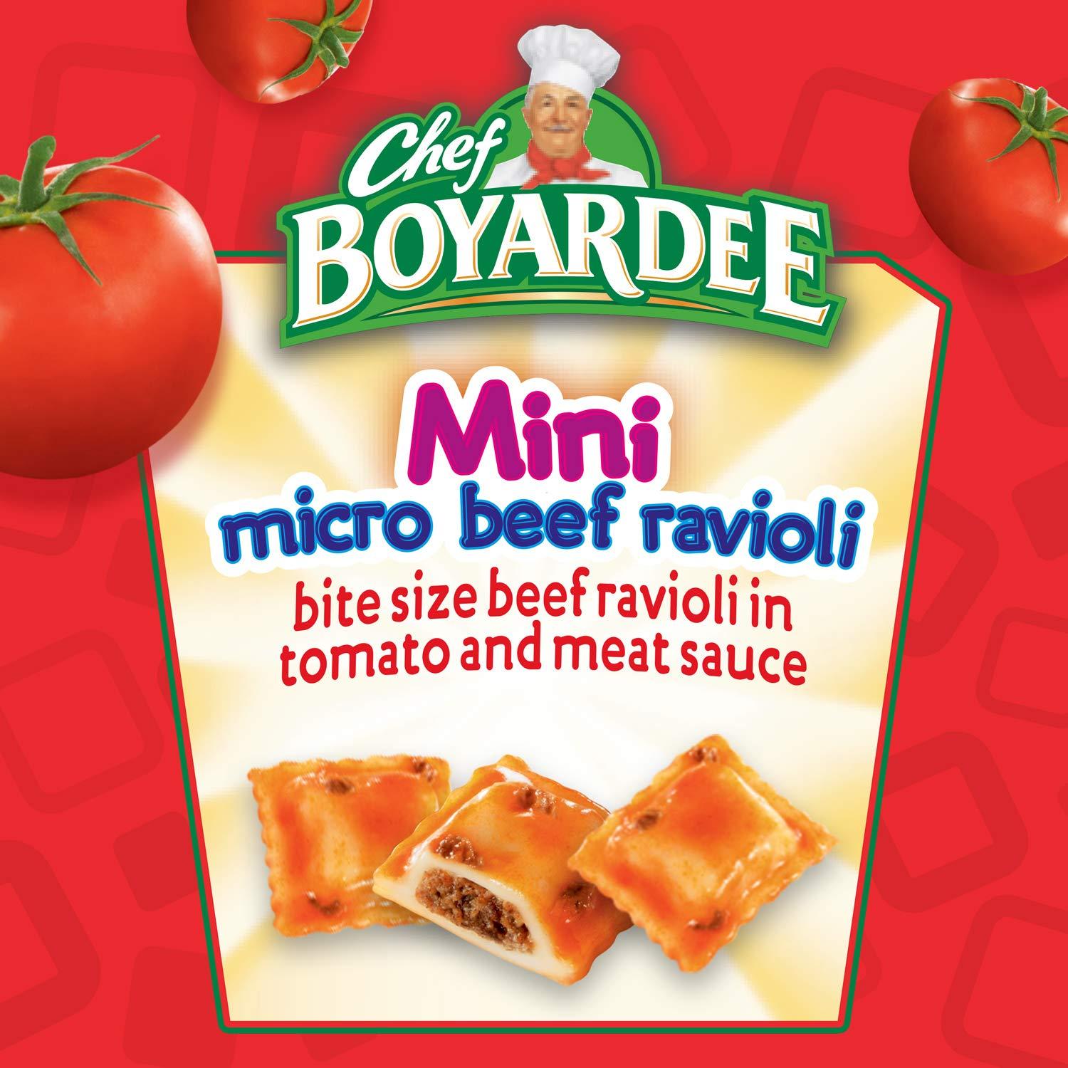 Chef BOYARDEE Chef Boyardee Mini Micro Beef Ravioli, Microwave Food, 7.5 OZ Microwaveable Bowl (12 Bowls)