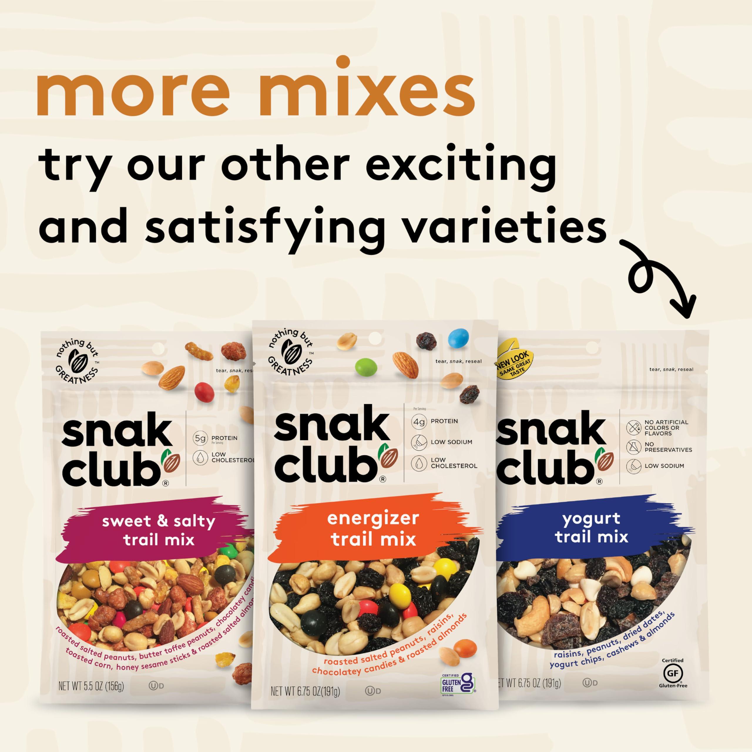 Snak Club Snak Club Peanut Butter Chocolate Trail Mix with Peanuts, Peanut Butter M&MS, Toffee Peanuts, and Pretzels, 6 oz Per Bag, 6 Resealable Bags